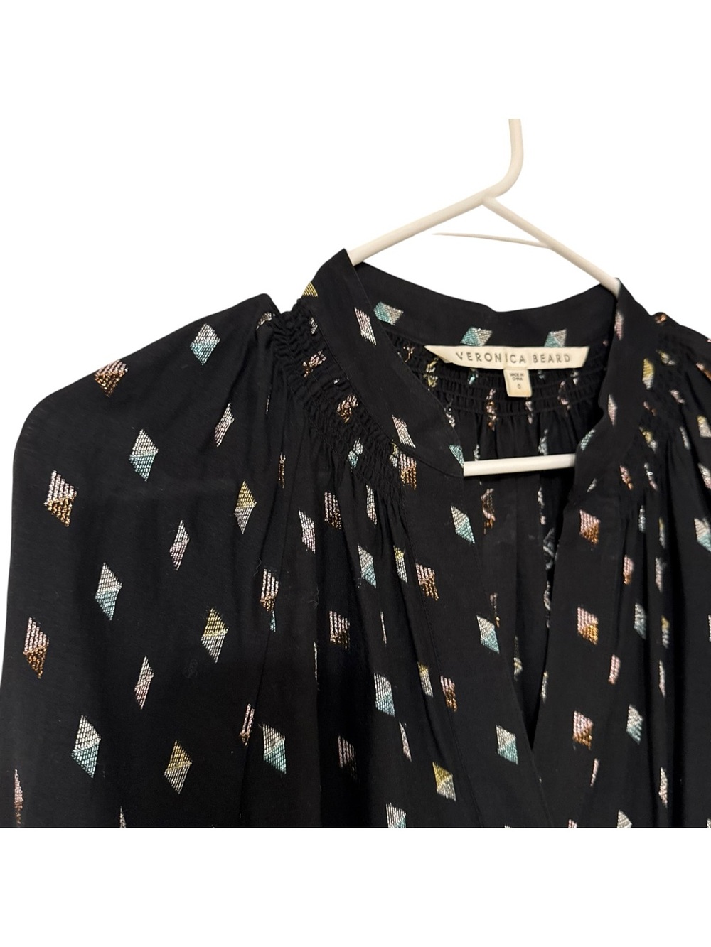 Veronica Beard Alia Ruched Mini Dress Size 0 Metallic Jacquard Ruffle Cocktail - Picture 9 of 16